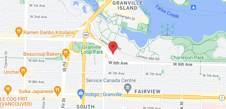 map of 109 1355 W 4TH AVENUE